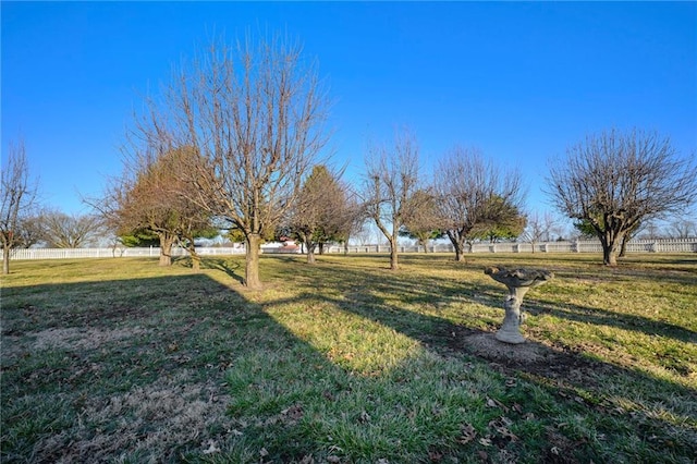 view of yard featuring fence