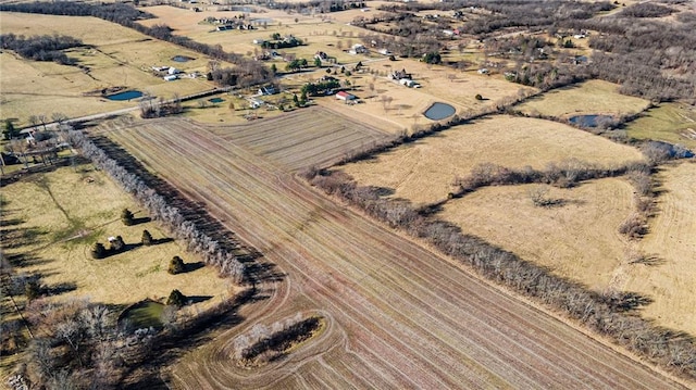 bird's eye view with a rural view