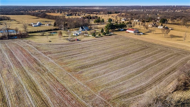 aerial view with a rural view