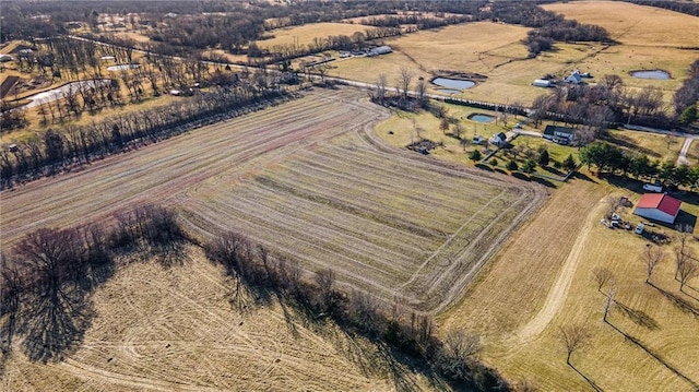 drone / aerial view featuring a rural view