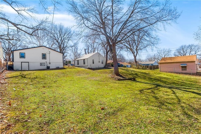 view of yard featuring fence