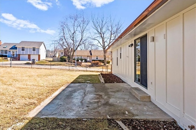 view of patio / terrace featuring a residential view