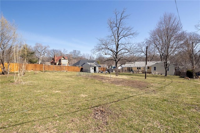 view of yard with fence