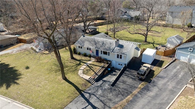 drone / aerial view with a residential view