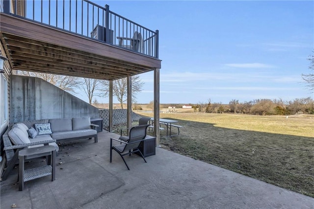 view of patio / terrace with an outdoor living space