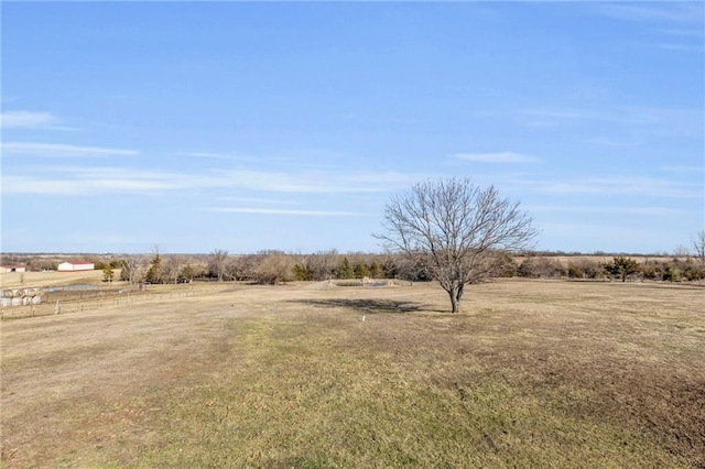 view of yard with a rural view