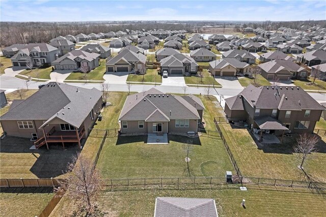 bird's eye view featuring a residential view