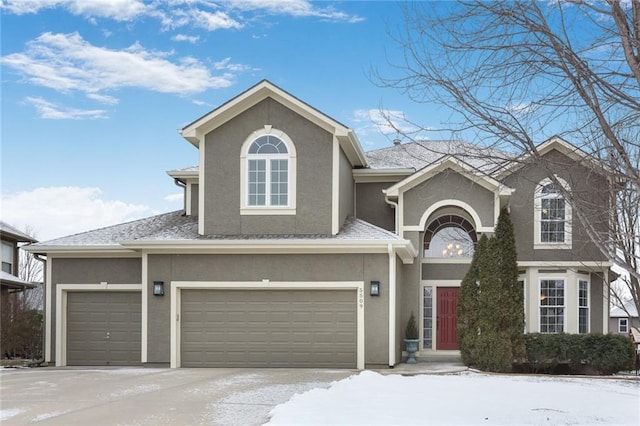 view of front of house featuring stucco siding