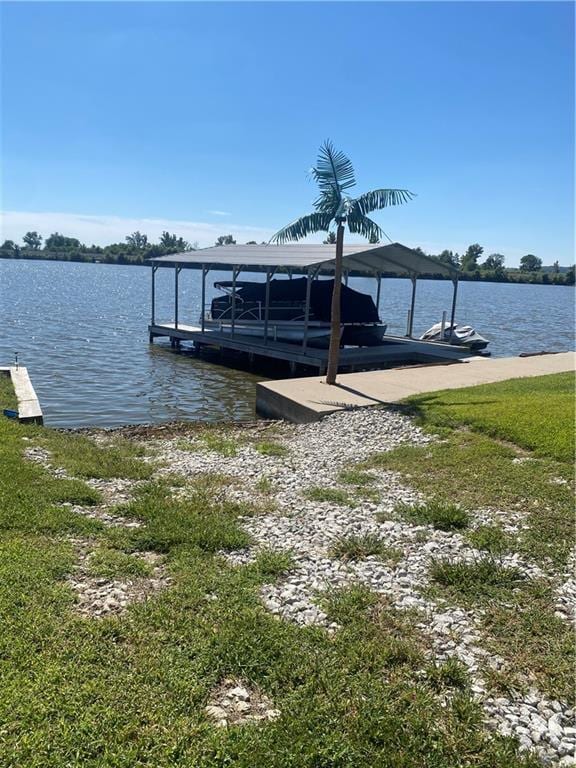 200 Ramsey Dr, Craig, MO 64437 - dock area with a water view and boat lift
