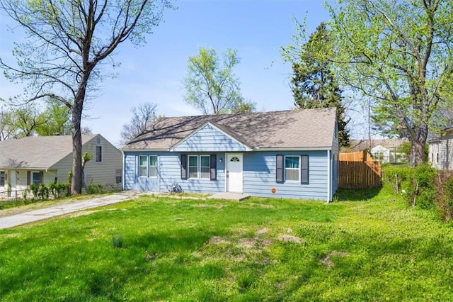 7408 E 57th St, Kansas City, MO 64129 - bungalow-style house with fence and a front yard