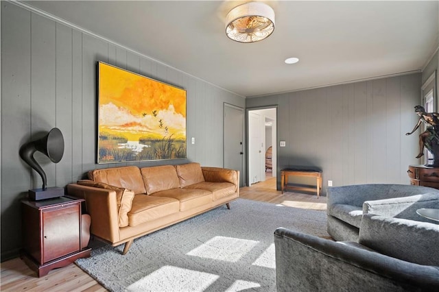 living area with wood finished floors