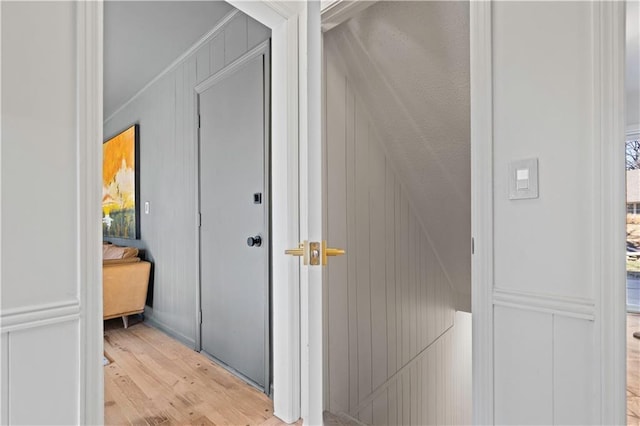 hallway with light wood-style flooring