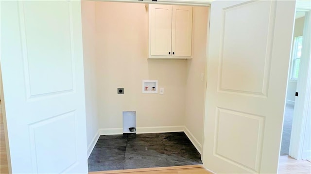 22312 W 76th St, Shawnee, KS 66227 - washroom featuring hookup for a washing machine, cabinet space, and electric dryer hookup