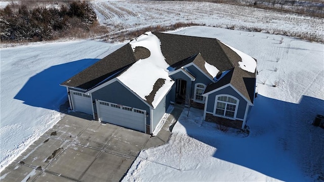 view of snowy aerial view