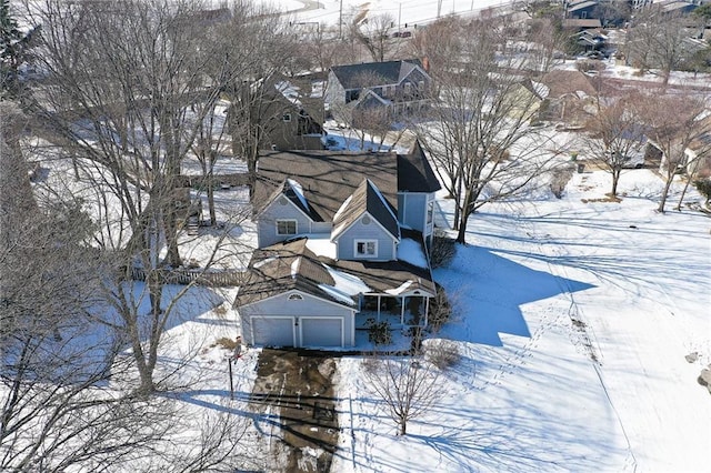 view of snowy aerial view