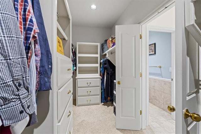 view of walk in closet