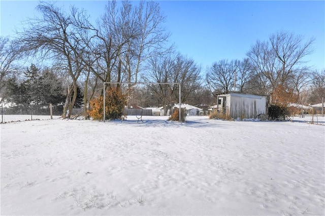 view of snowy yard