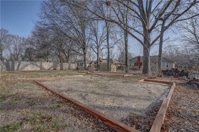 view of yard featuring fence