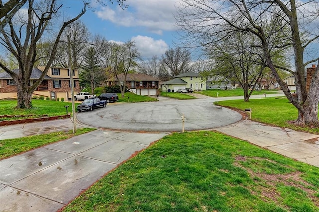 view of road with a residential view