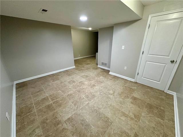 interior space featuring visible vents and baseboards