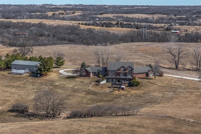 bird's eye view featuring a rural view