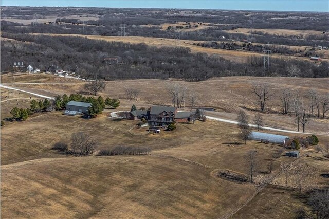 bird's eye view featuring a rural view