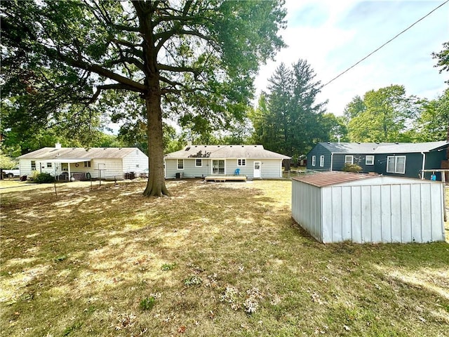 view of yard featuring a deck