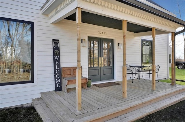 entrance to property with french doors