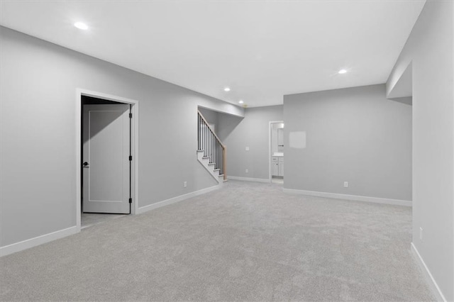 25029 W 94th Ter, Lenexa, KS 66227 - finished basement with stairway, carpet, recessed lighting, and baseboards