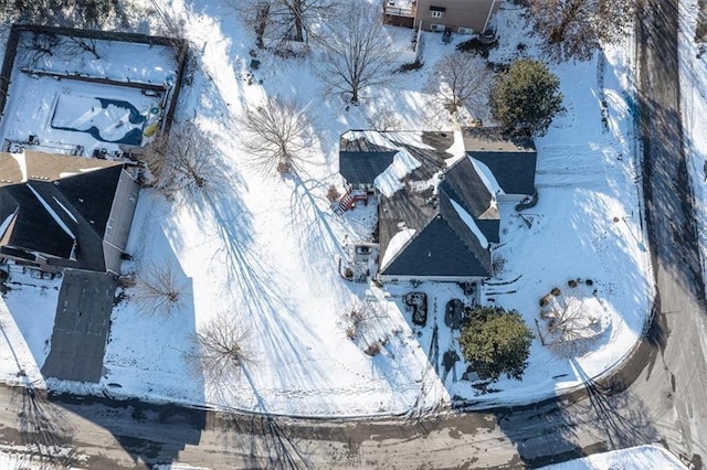 view of snowy aerial view