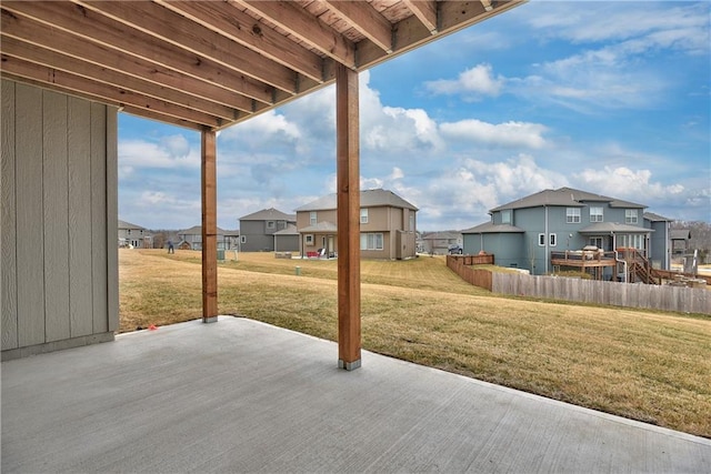 view of patio featuring a residential view