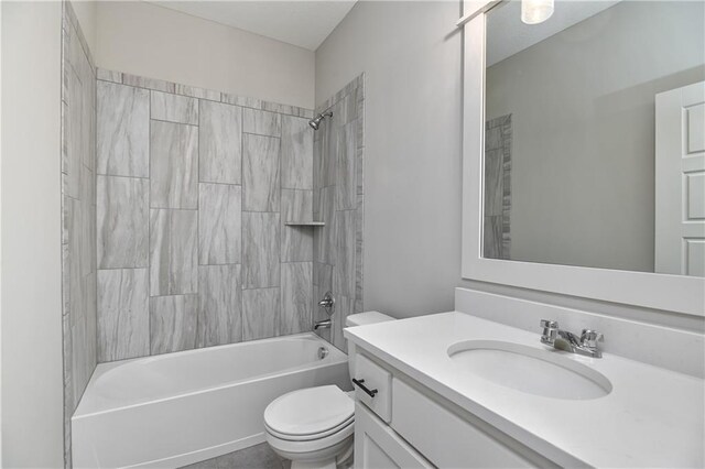 2850 W Wabash St, Olathe, KS 66061 - bathroom with toilet, vanity, and tub / shower combination