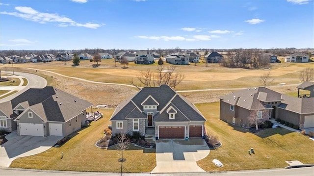 aerial view with a residential view