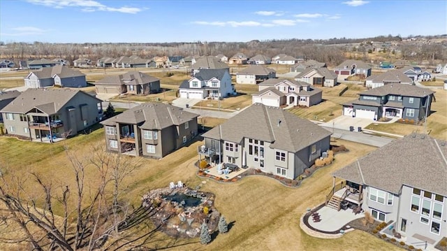 aerial view with a residential view