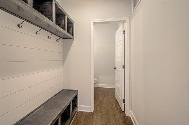 9100 NE 98th Ter, Kansas City, MO 64157 - mudroom with dark wood finished floors and baseboards