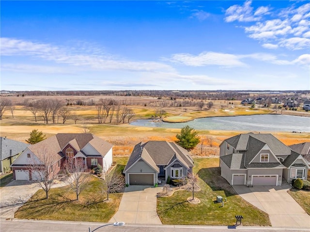 aerial view with a residential view