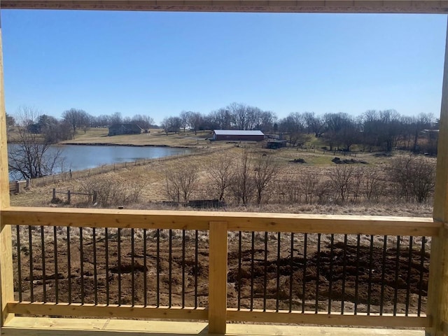 deck with a water view