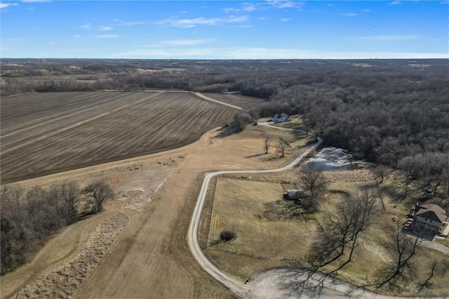 aerial view with a rural view