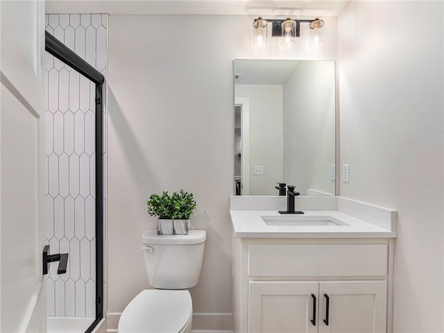 15619 Sheridan Ct, Basehor, KS 66007 - bathroom with toilet, vanity, and a stall shower