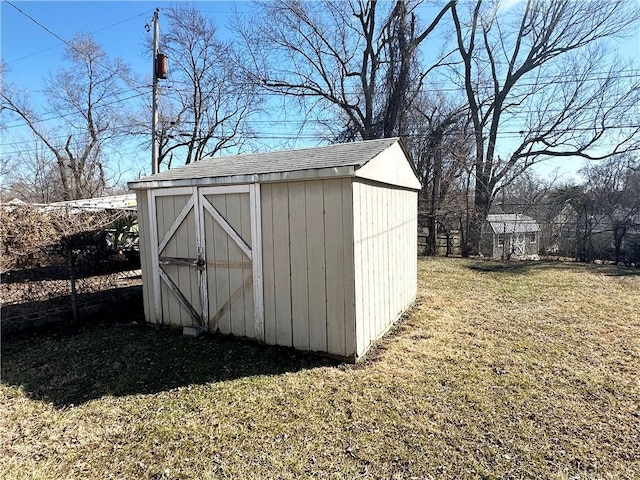 view of shed