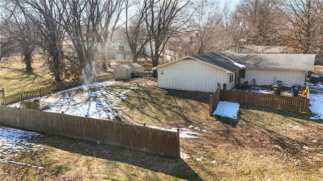 view of property exterior featuring fence