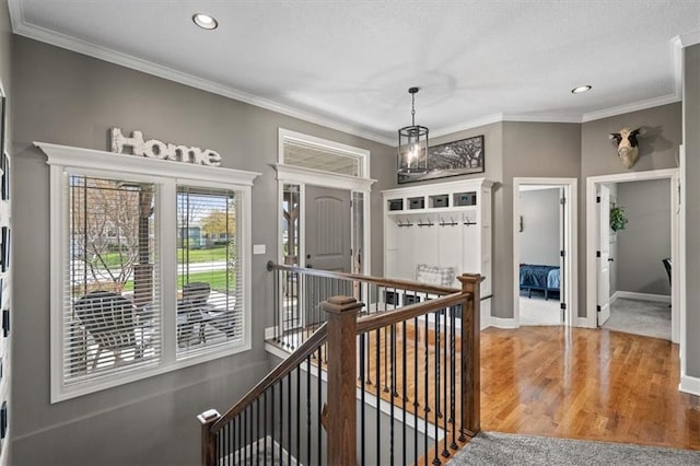 20880 W 224th St, Spring Hill, KS 66083 - foyer entrance with wood finished floors, crown molding, recessed lighting, and baseboards