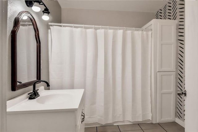 bathroom featuring vanity and tile patterned floors