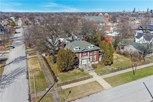 bird's eye view with a residential view