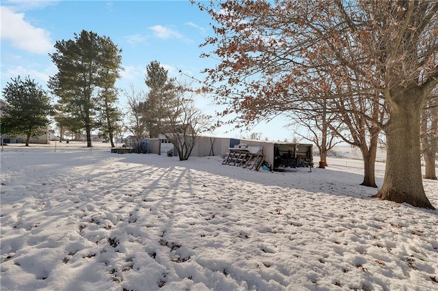 view of snowy yard