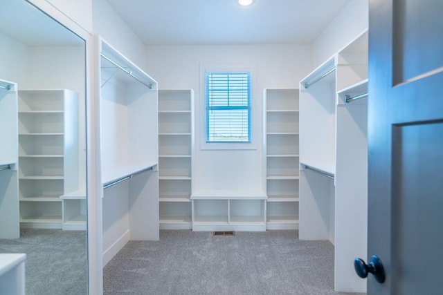 walk in closet featuring carpet