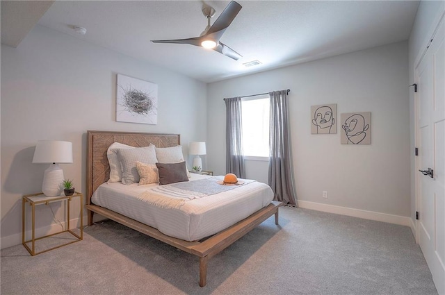 17372 S Kaw St, Olathe, KS 66062 - bedroom featuring light carpet, baseboards, and ceiling fan