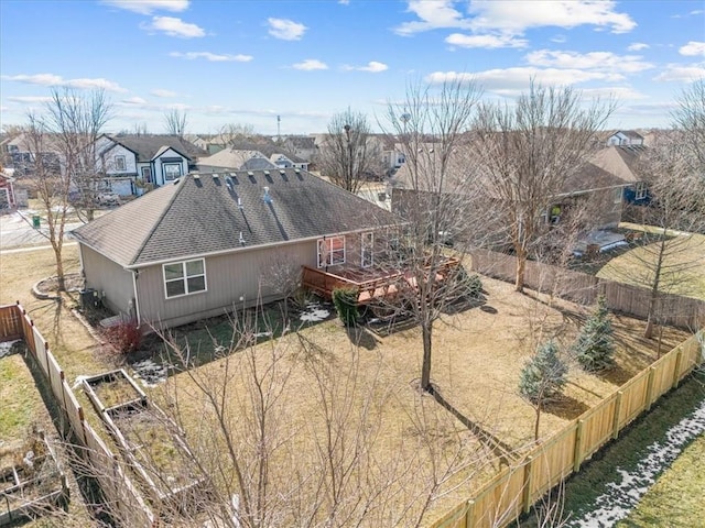 drone / aerial view with a residential view