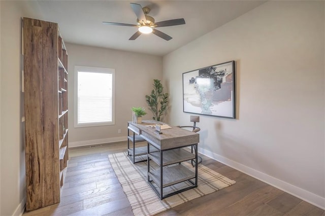 12604 W 170th St, Overland Park, KS 66221 - office featuring a ceiling fan and wood finished floors