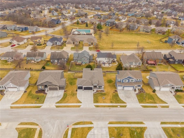 drone / aerial view with a residential view